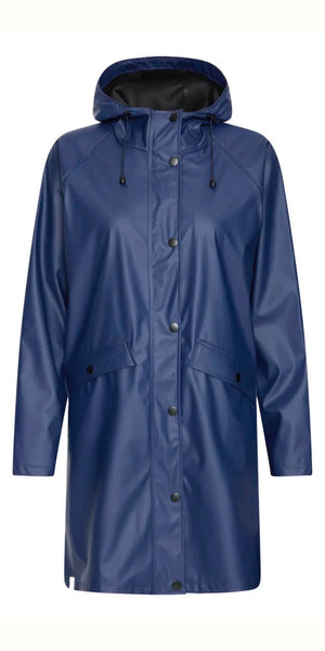 ICHI TAZI Raincoat in Medieval Blue