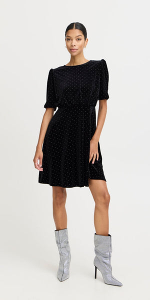 b young PERRY Dress in Black Mix