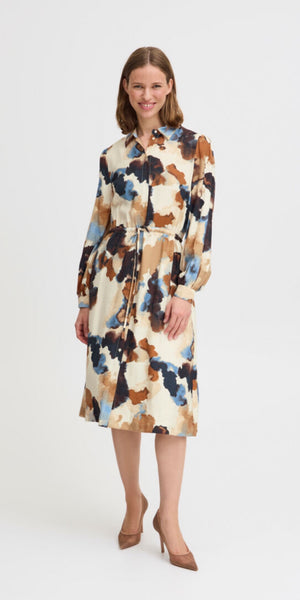 b young IHAMMA Shirt Dress in Birch Watercolour