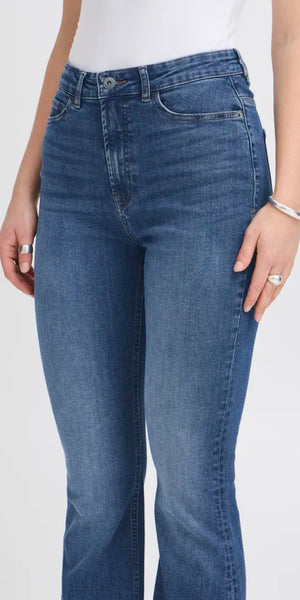 ICHI TWIGGY Flaired High Waist Jeans