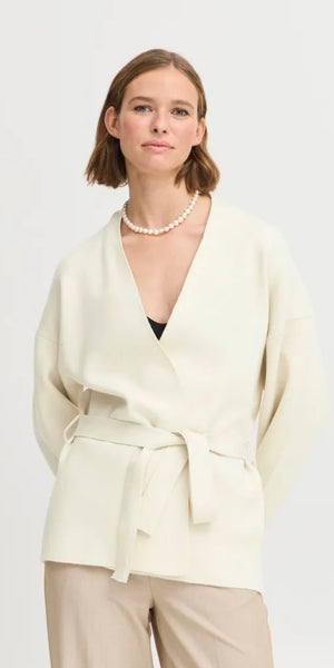 b young OTARI Belt Cardigan in Birch