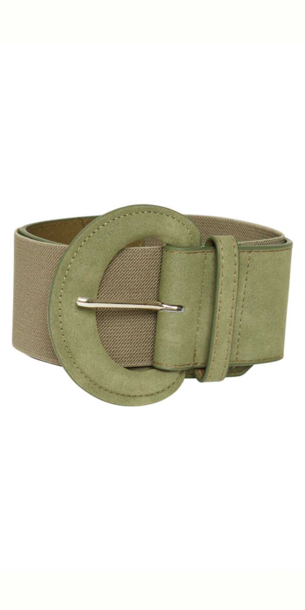 b young VANYA Stretch Belt in Olive Night