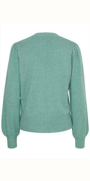 ICHI SELLA Cardigan in Beryl Green