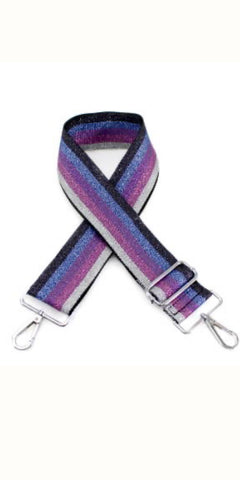 Bag Strap in Purple Metallic Stripe