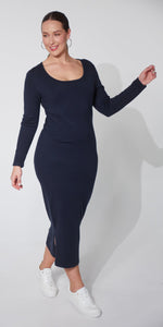 HAVEN Nikolai Knit Dress in Midnight