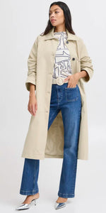 b young AMONA Long Coat in Humus