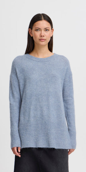 ICHI KAMARA Longline Knit in Blue Mirage