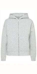 b young UNICO Zip Hoodie in Light Grey Melange