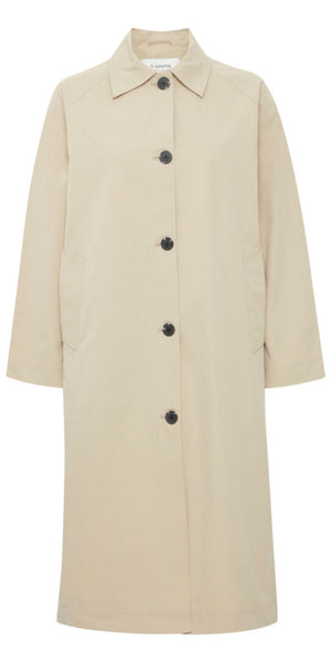 b young AMONA Long Coat in Humus