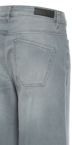 ICHI TWIGGY Wide Leg Jeans in Light Grey Wash