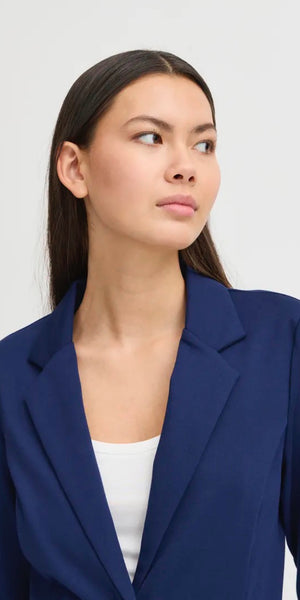 ICHI Kate Blazer in Medieval Blue