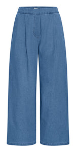 ICHI ARCHER Pants in Washed Medium Blue