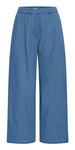 ICHI ARCHER Pants in Washed Medium Blue