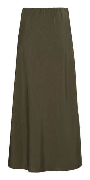 b young DOLORA Bias Cut Skirt in Olive Night