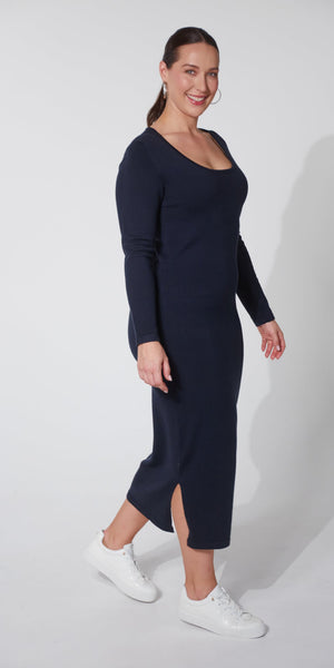 HAVEN Nikolai Knit Dress in Midnight