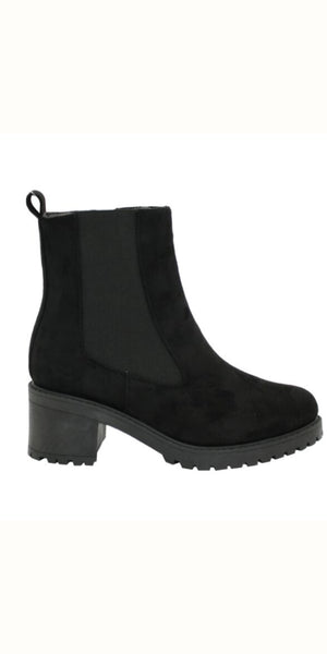 Black Suede Effect Chelsea Boot