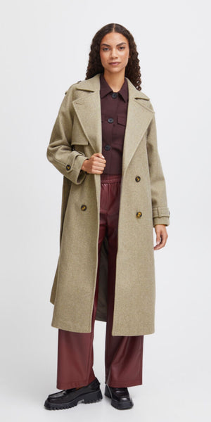 b young CILIA Coat in Sepia Tint Melange