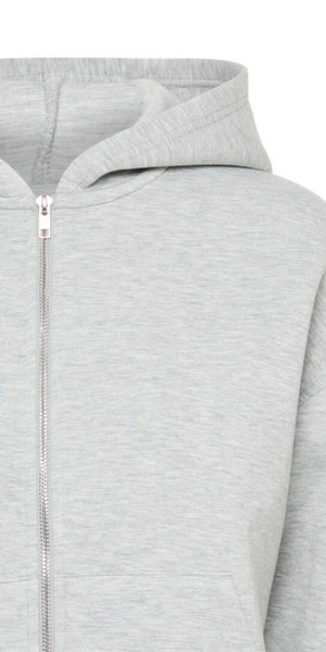 b young UNICO Zip Hoodie in Light Grey Melange