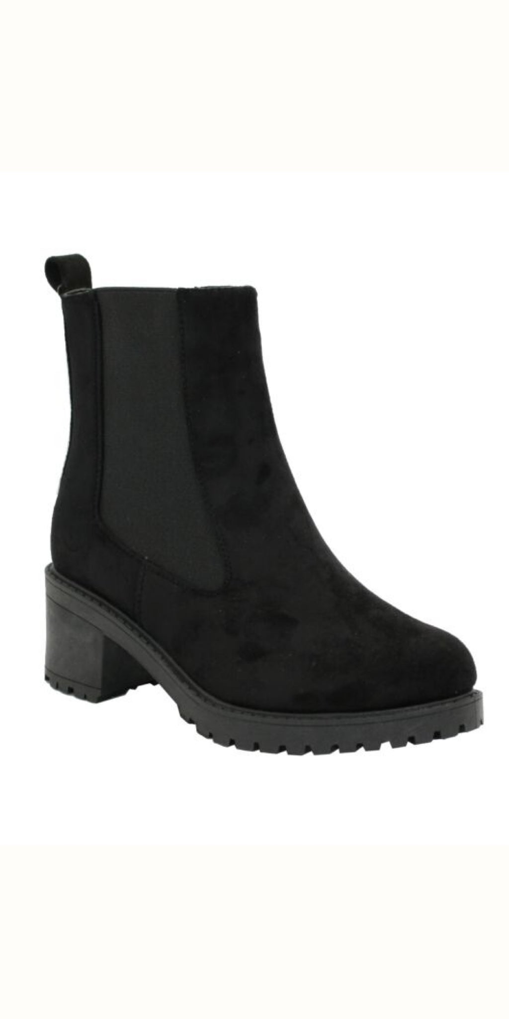 Black Suede Effect Chelsea Boot