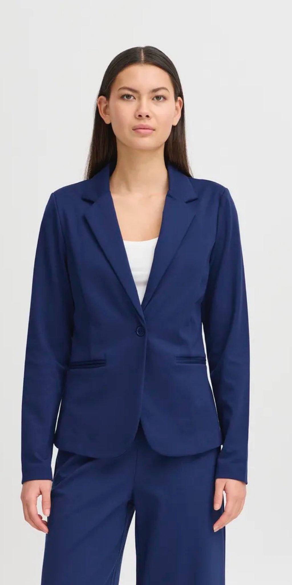 ICHI Kate Blazer in Medieval Blue