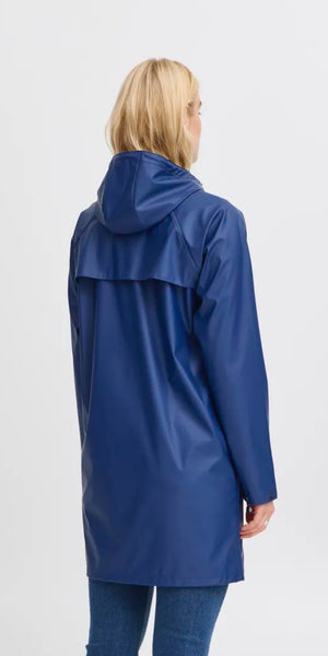 ICHI TAZI Raincoat in Medieval Blue