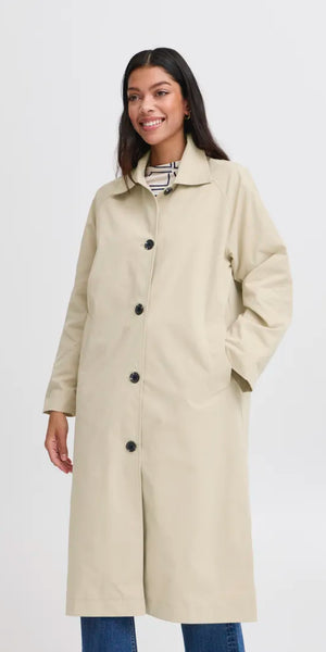 b young AMONA Long Coat in Humus