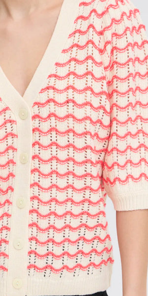 ICHI ARDINA Cardigan in Geranium