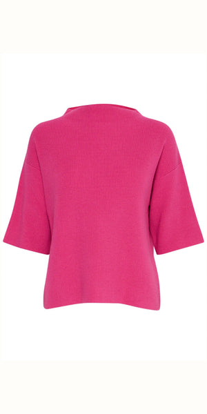 ICHI BOSTON 3/4 Sleeve Knit in Pink Yarrow