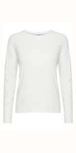 b young PAMILA Long Sleeve T Shirt in White (Pre-order)