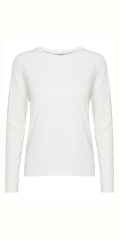 b young PAMILA Long Sleeve T Shirt in White (Pre-order)