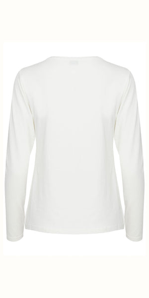 b young PAMILA Long Sleeve T Shirt in White (Pre-order)