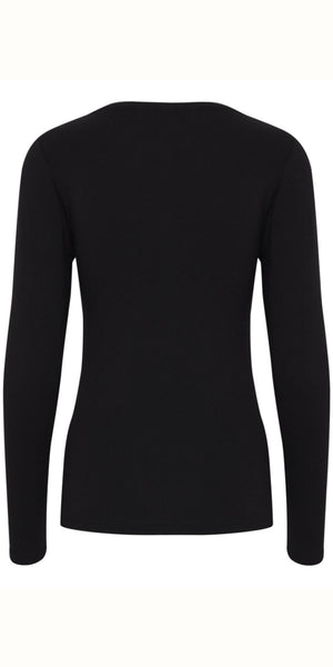 b young PAMILA Long Sleeve T Shirt in Black (Pre-order)