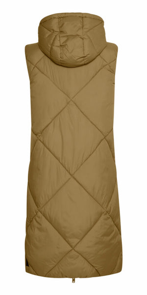 b young BOMINA Quilted Gilet in Olive Night