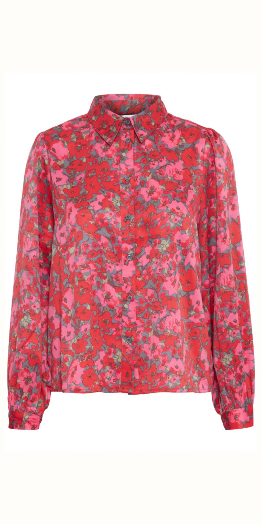 b young ILURA Shirt in Asphalt Flower Mix