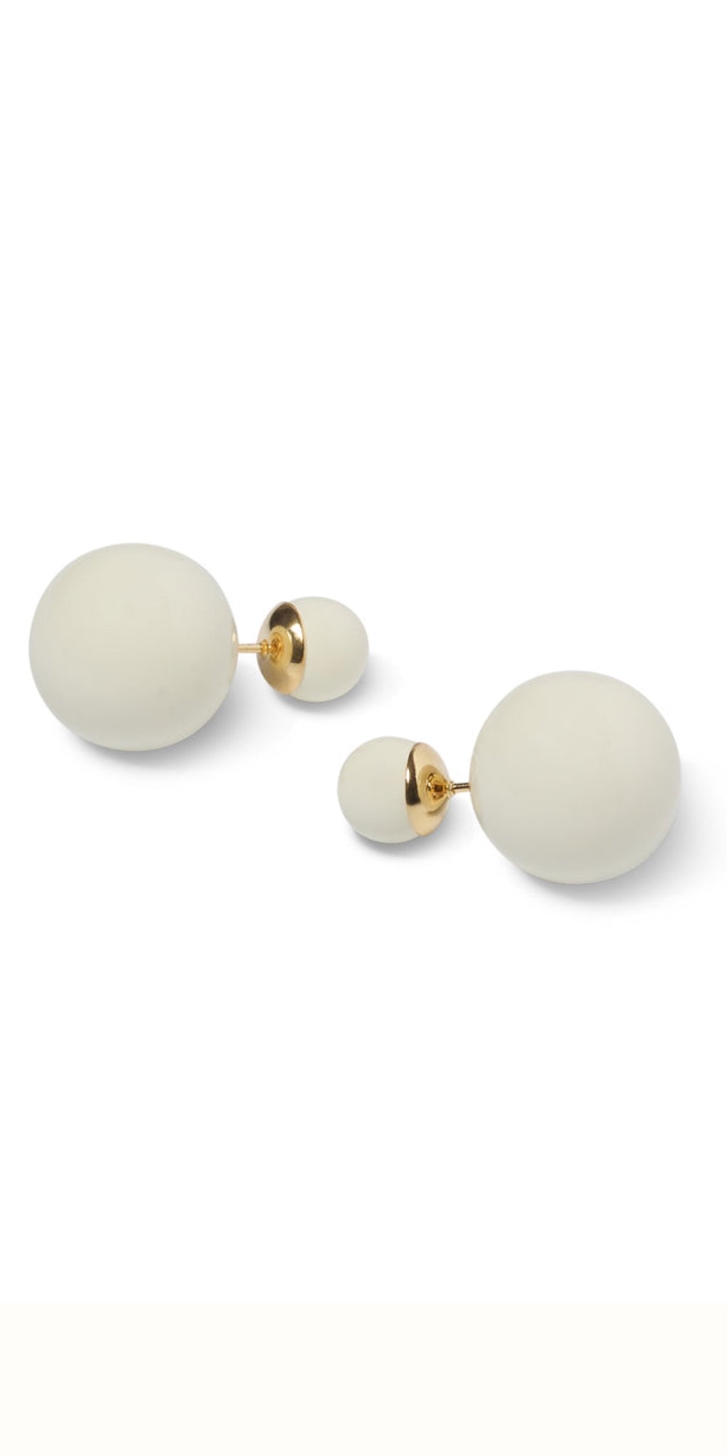 CHALK Double Ball Earrings in Ivory