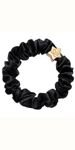 By Eloise Gold Star on Black Silk Scrunchie