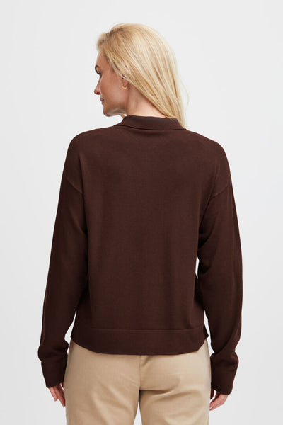 PULZ SARA Polo Pullover in Java Melange