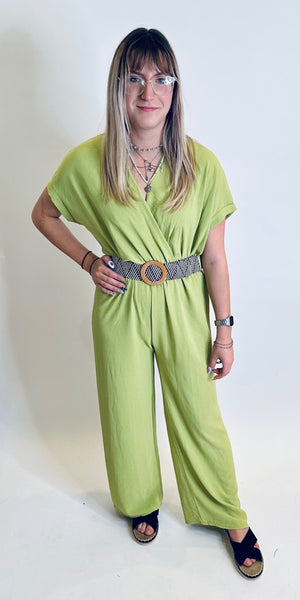 Petite Wrap Belted Jumpsuit