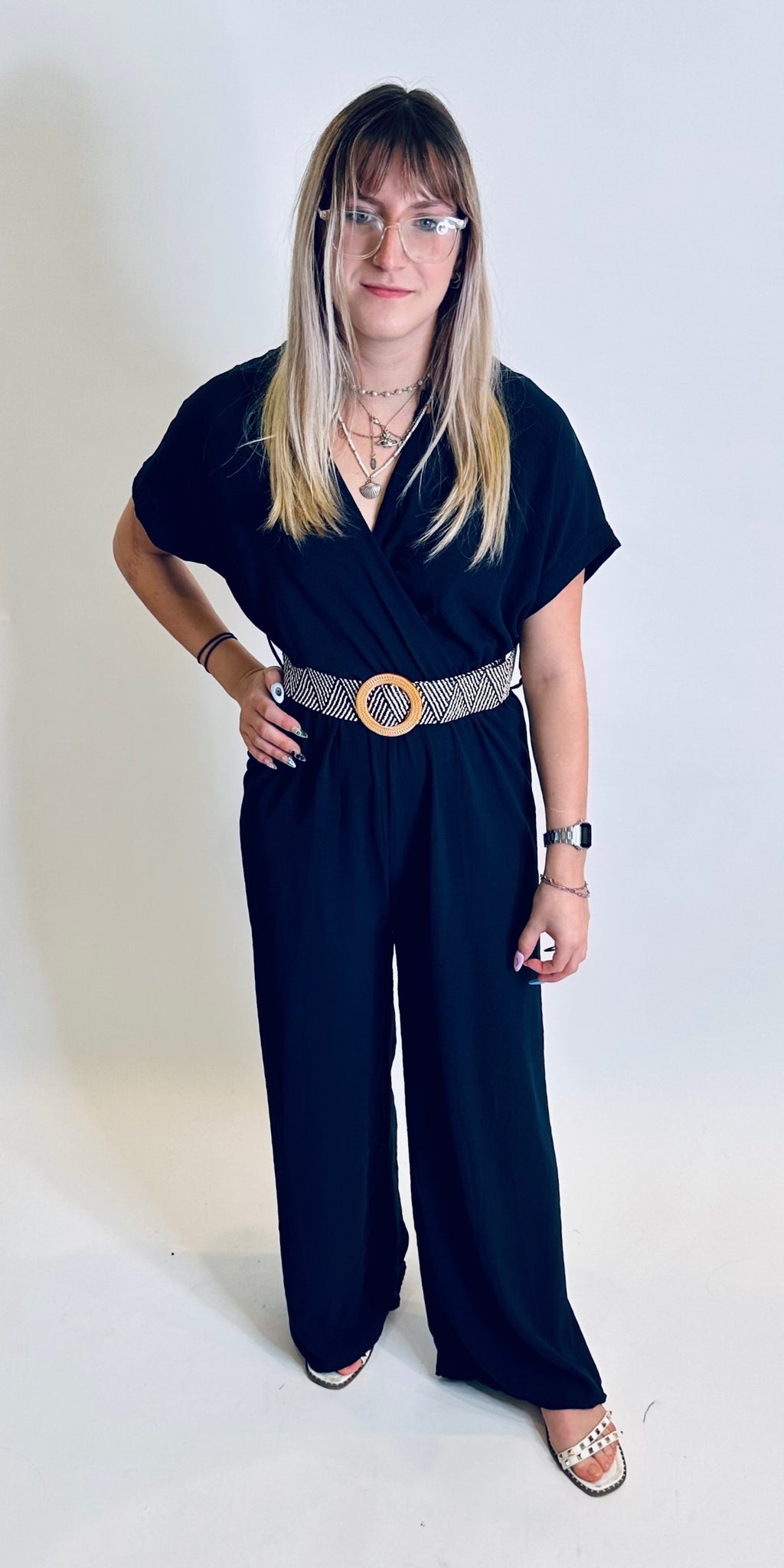 Petite Wrap Belted Jumpsuit