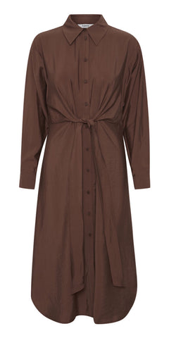 b young HOLLIE Shirt Dress in Brunette - TheSecretCloset.Boutique