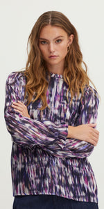 PULZ SARIAH Blouse in Purple Printed