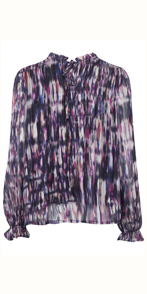 PULZ SARIAH Blouse in Purple Printed