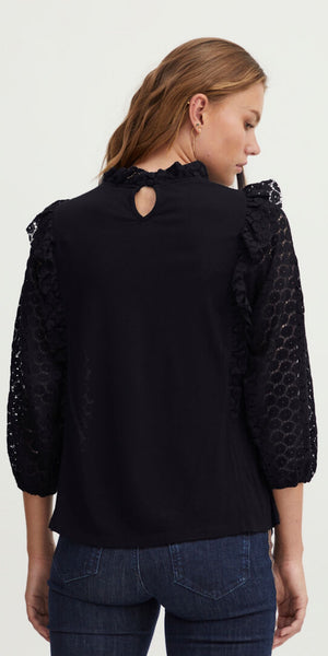 PULZ ZETA Blouse in Black Beauty