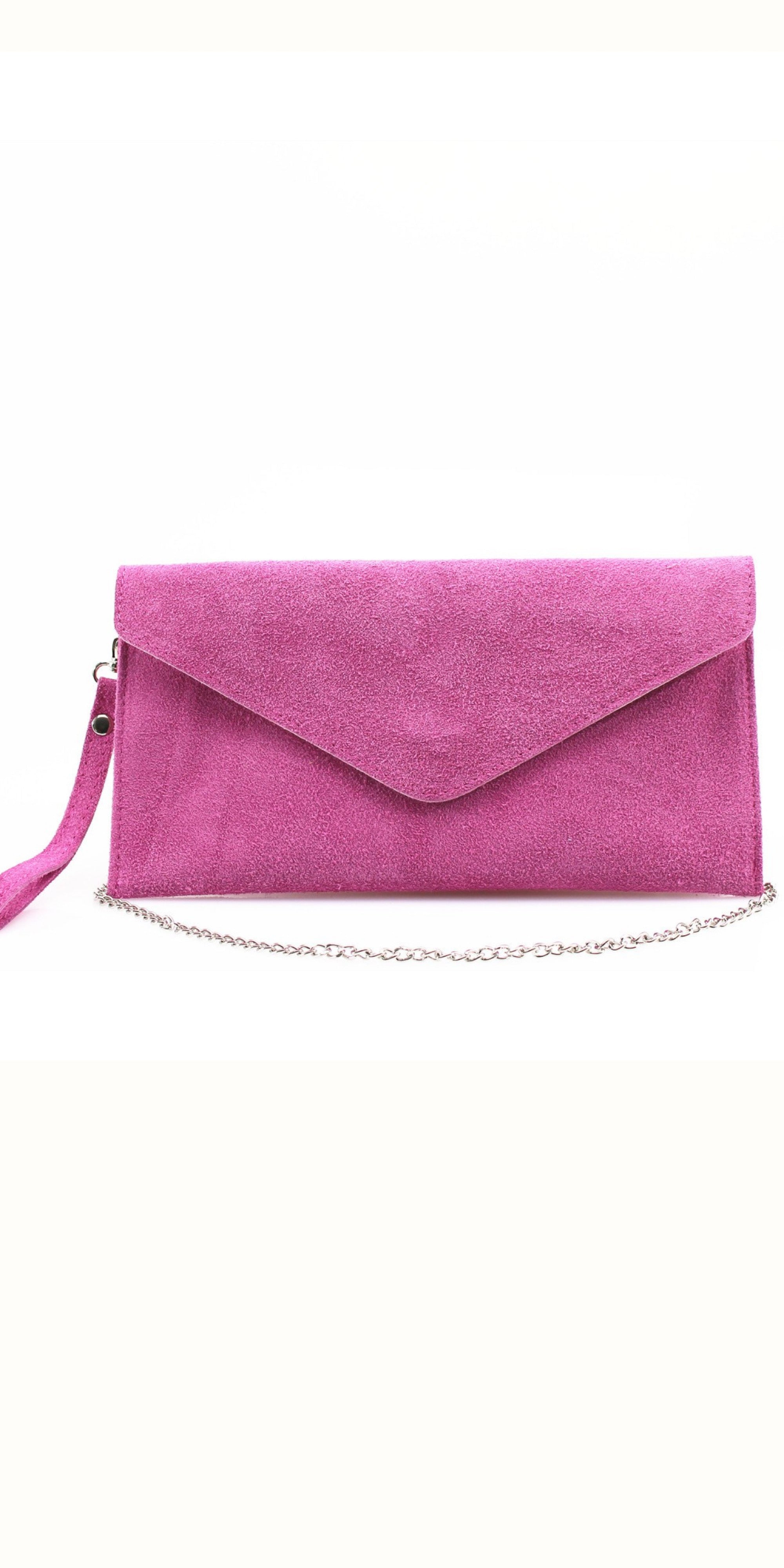 Lilac suede clutch bag online