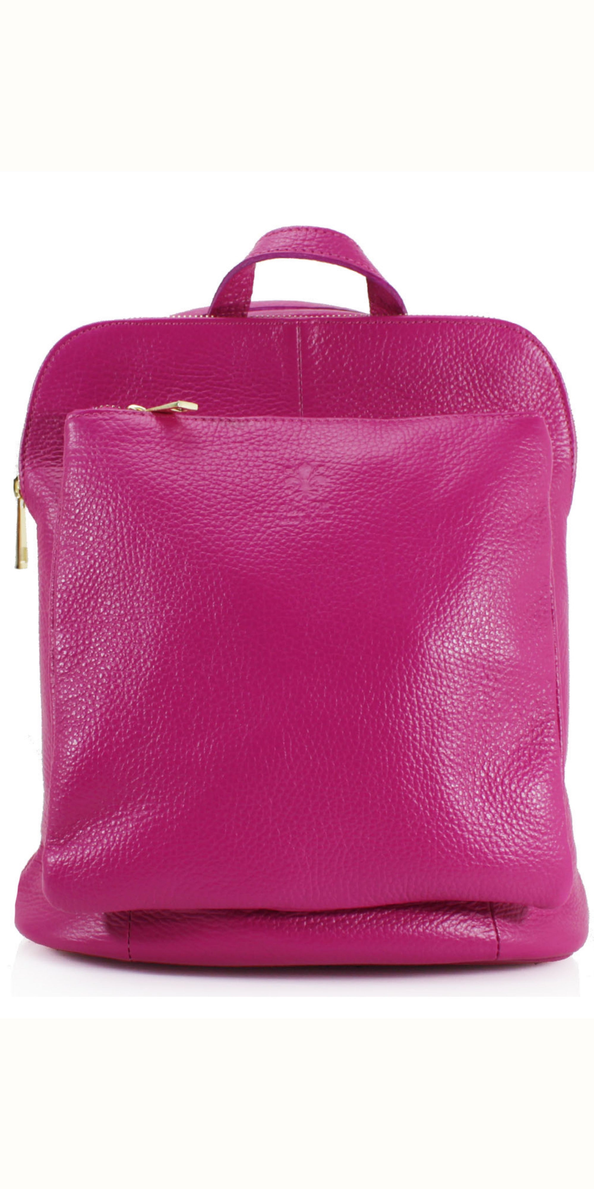 Pink leather backpack best sale