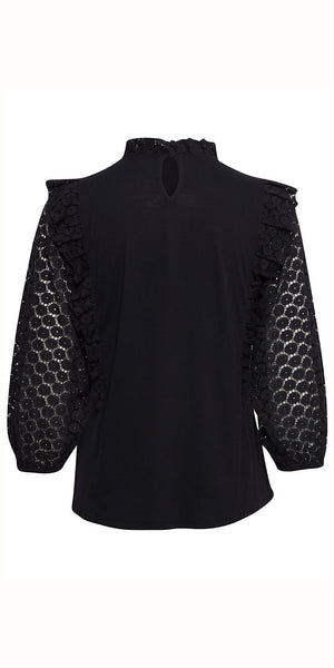 PULZ ZETA Blouse in Black Beauty