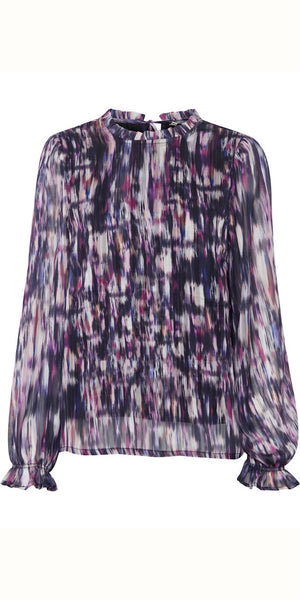 PULZ SARIAH Blouse in Purple Printed