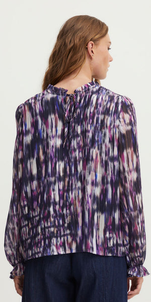 PULZ SARIAH Blouse in Purple Printed