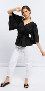 smf Kimono Blouse in Black - TheSecretCloset.Boutique