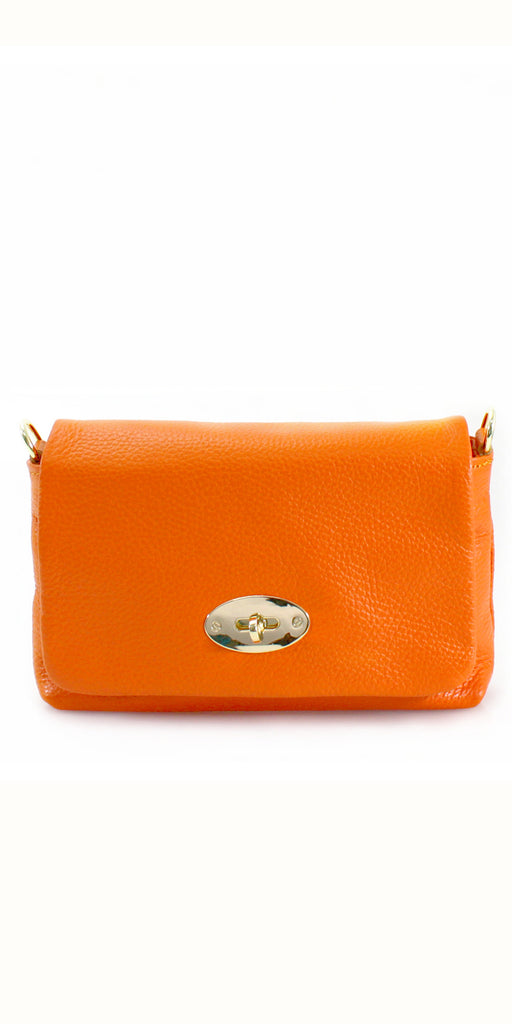 Foldover Leather Crossbody Clutch